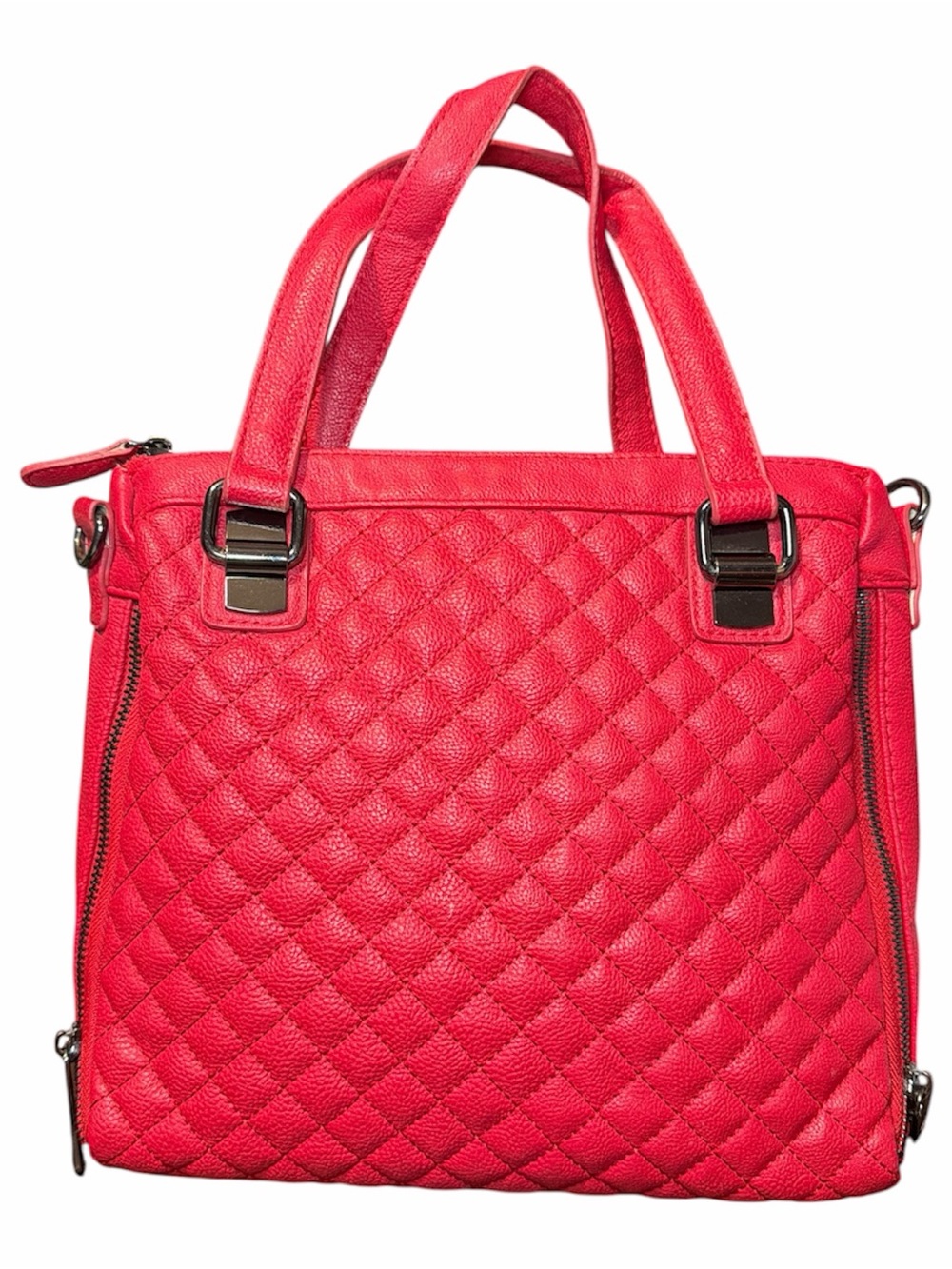 Steve Madden Red Quilted Tote Handbag